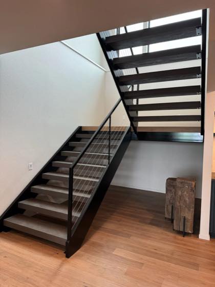 Completed floating staircases for a Clark County home