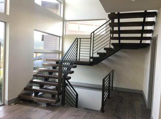 Floating Staircases project by NW Iron Works — scanned, laser-cut, and installed by our own crew