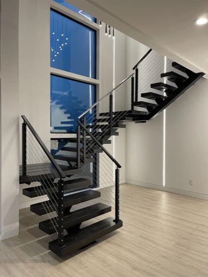 Custom floating staircases built in our Vancouver, WA shop