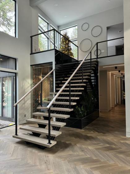 Floating Staircases — custom metal fabrication by NW Iron Works, Vancouver WA