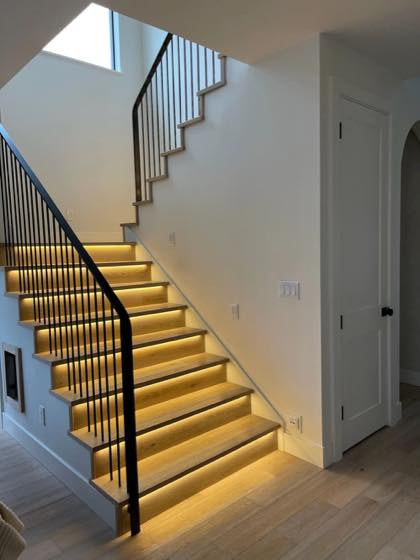 Completed floating staircases for a Clark County home