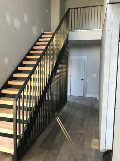 Floating Staircases fabricated and installed by NW Iron Works in the Portland-Vancouver metro