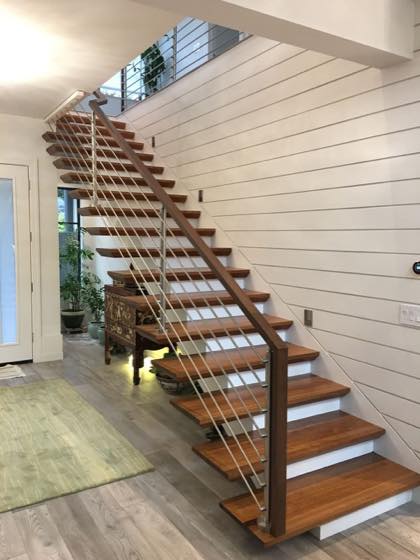 Completed floating staircases for a Clark County home