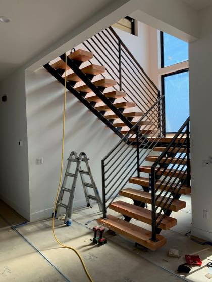 Custom floating staircases built in our Vancouver, WA shop