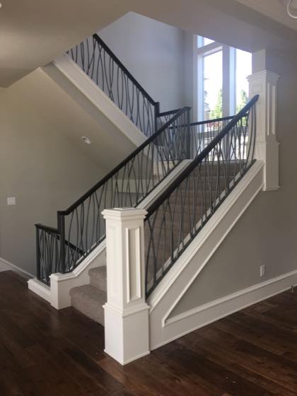 Completed curved & grand stairs for a Clark County home