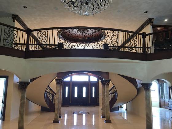 Completed curved & grand stairs for a Clark County home