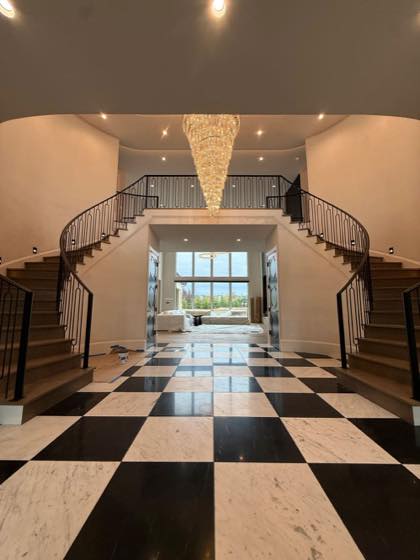 Custom curved & grand stairs built in our Vancouver, WA shop