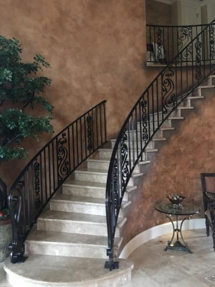 Completed curved & grand stairs for a Clark County home