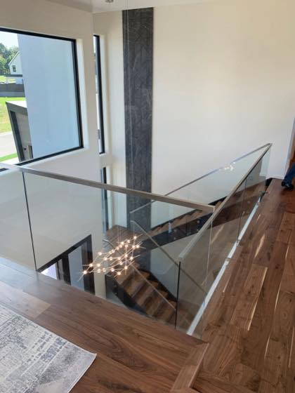 Custom glass railings built in our Vancouver, WA shop