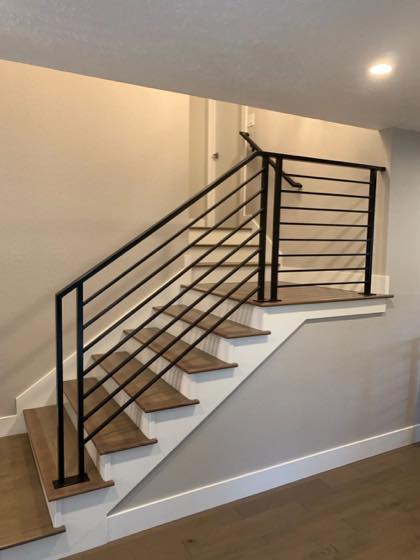 Completed steel railings for a Clark County home