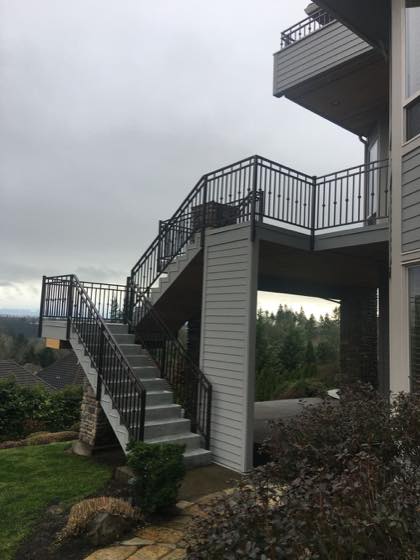 Steel Railings fabricated and installed by NW Iron Works in the Portland-Vancouver metro