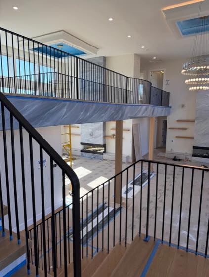 Completed steel railings for a Clark County home