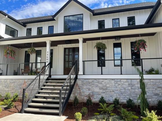 Completed steel railings for a Clark County home