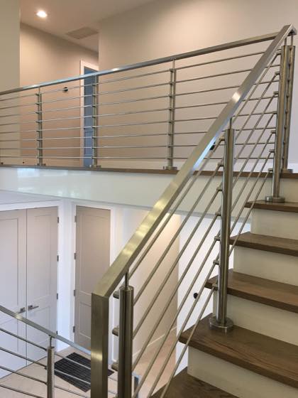 Completed steel railings for a Clark County home