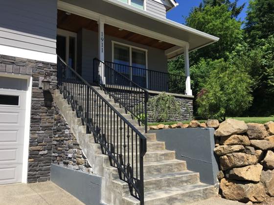 Completed steel railings for a Clark County home