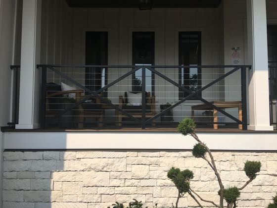 Completed steel railings for a Clark County home