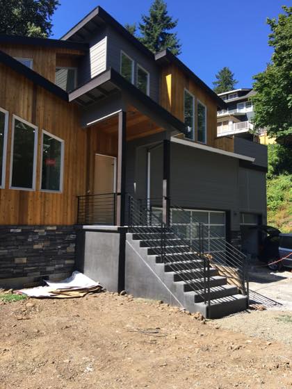 Completed steel railings for a Clark County home