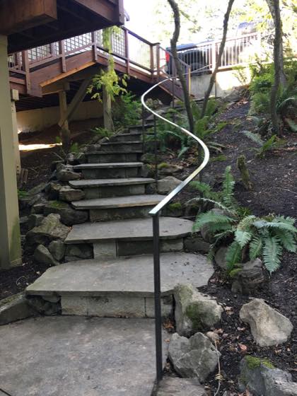Completed steel railings for a Clark County home
