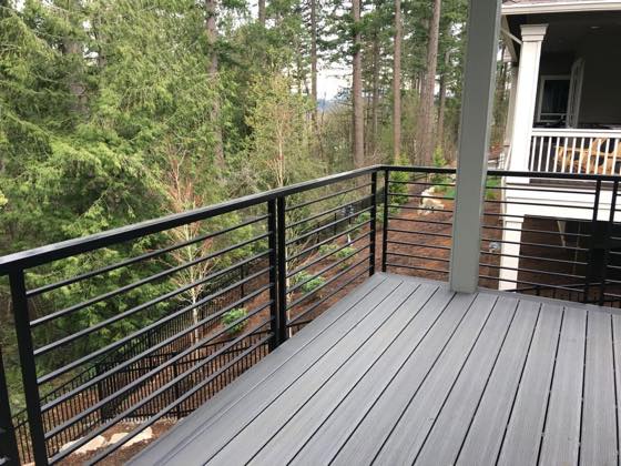 Completed steel railings for a Clark County home