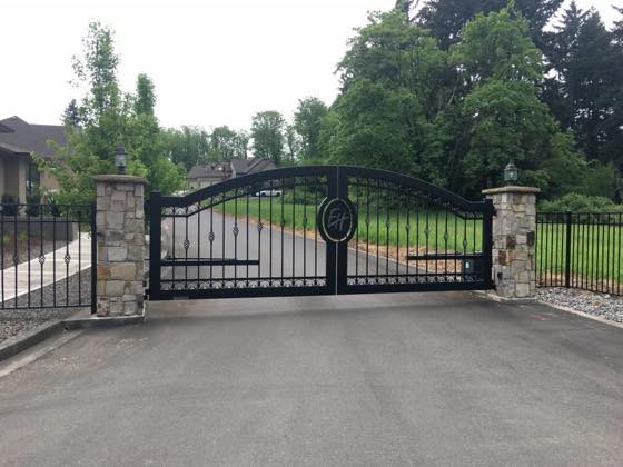 Completed gates & fencing for a Clark County home