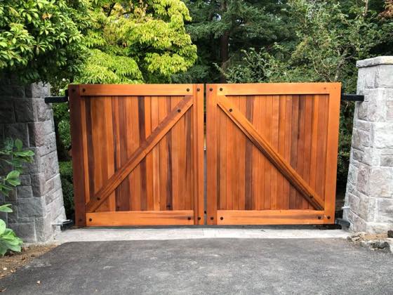 Completed gates & fencing for a Clark County home